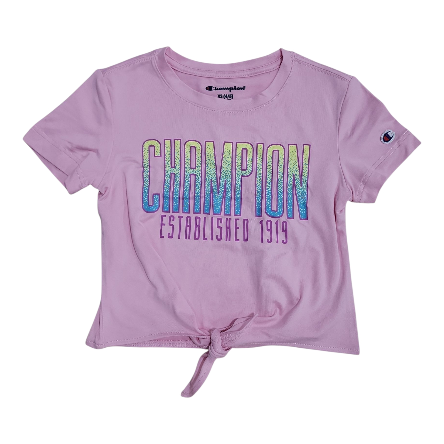 Champion Girls Soft Graphic Print Active Tie Cropped Top - Picture 4 of 6