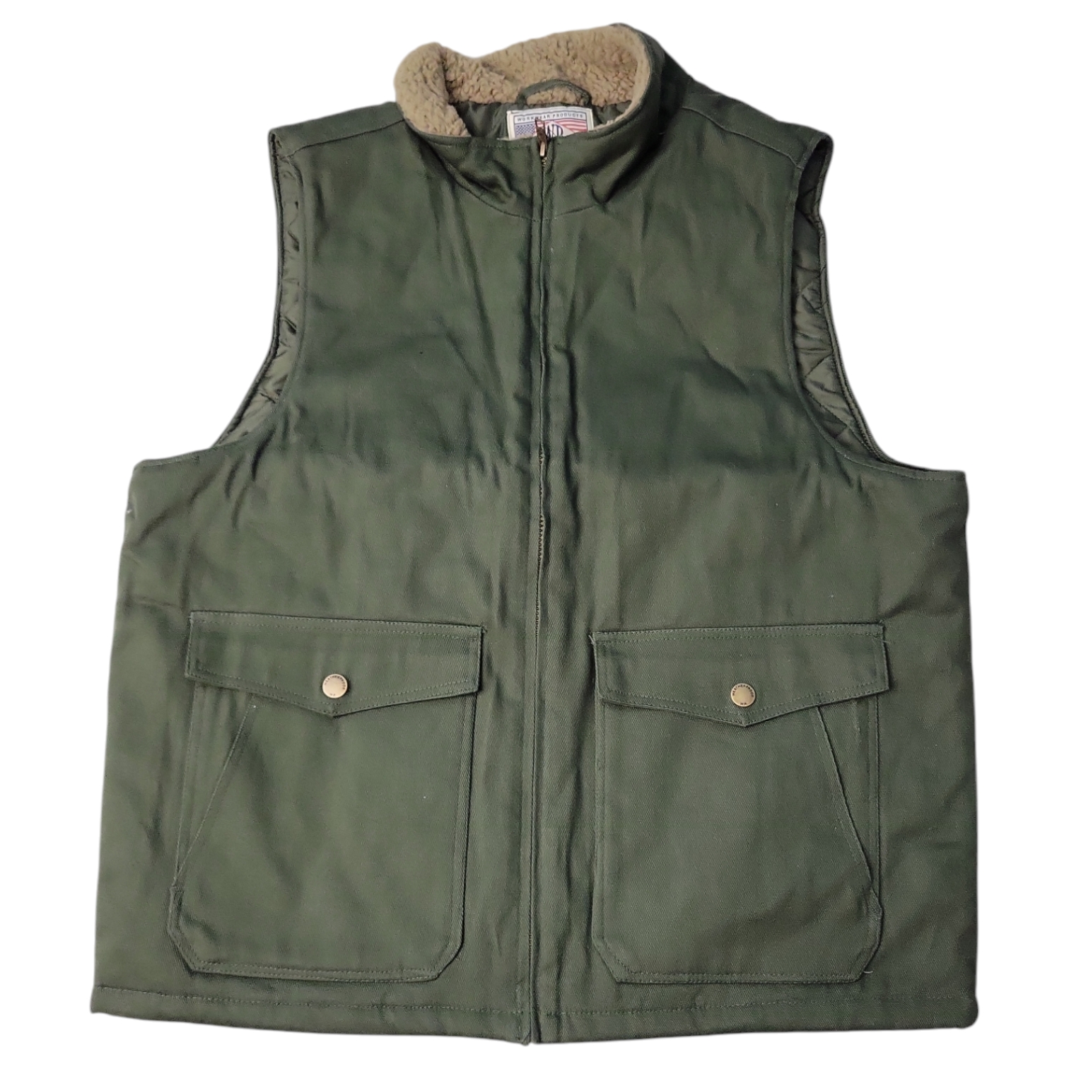 WP WEATHERPROOF Men's Sherpa Collar Full-Zip Workwear Vest - Picture 9 of 10