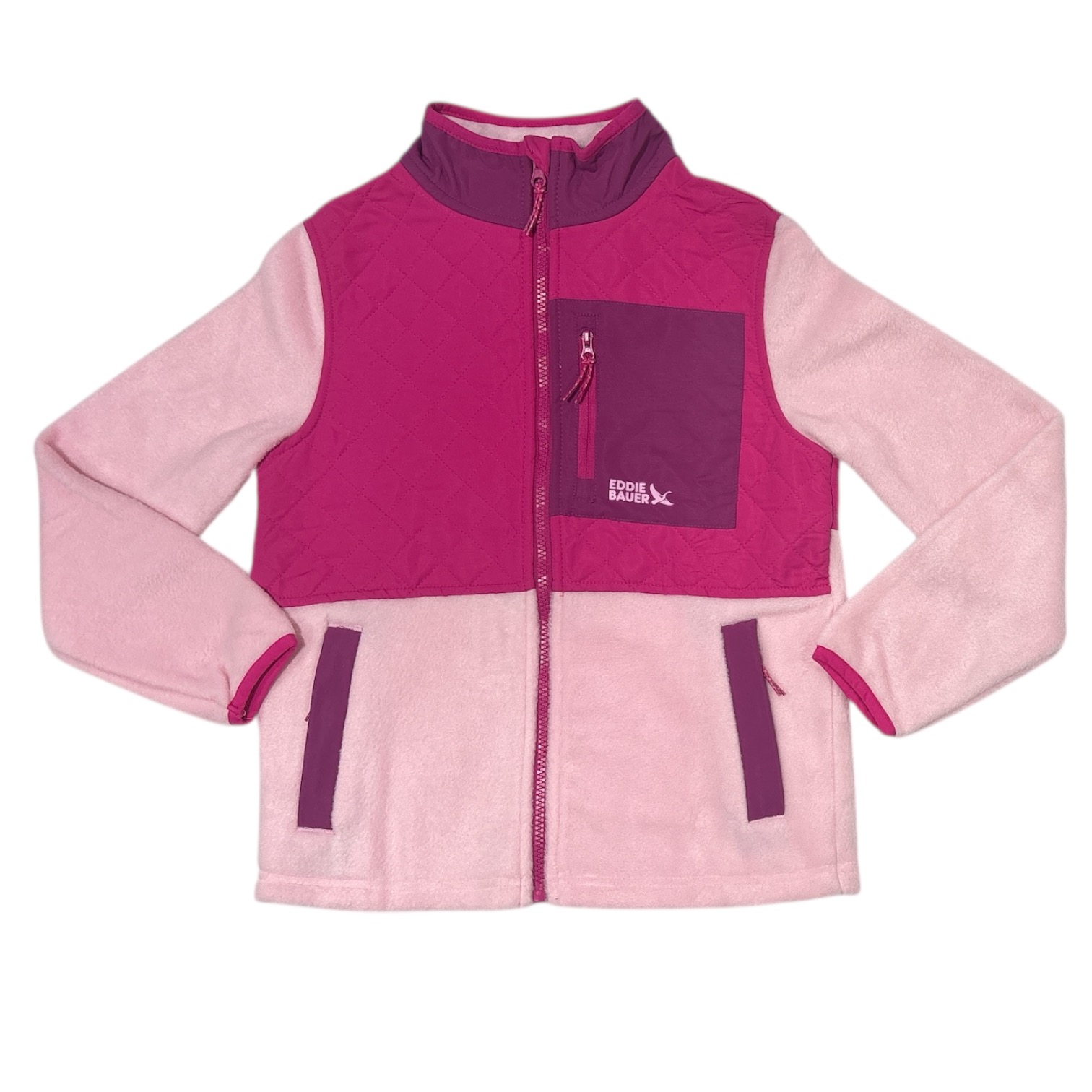 Eddie Bauer Girl's Regular Fit Polar Fleece Full Zip Mock Neck Jacket