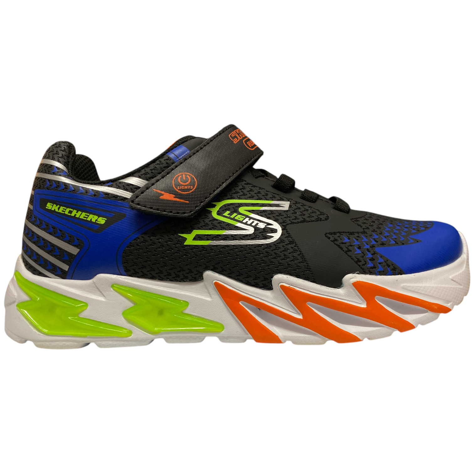 Skechers Boys Flex-Glow Bolt Light-Up Stretch Laced Sneaker