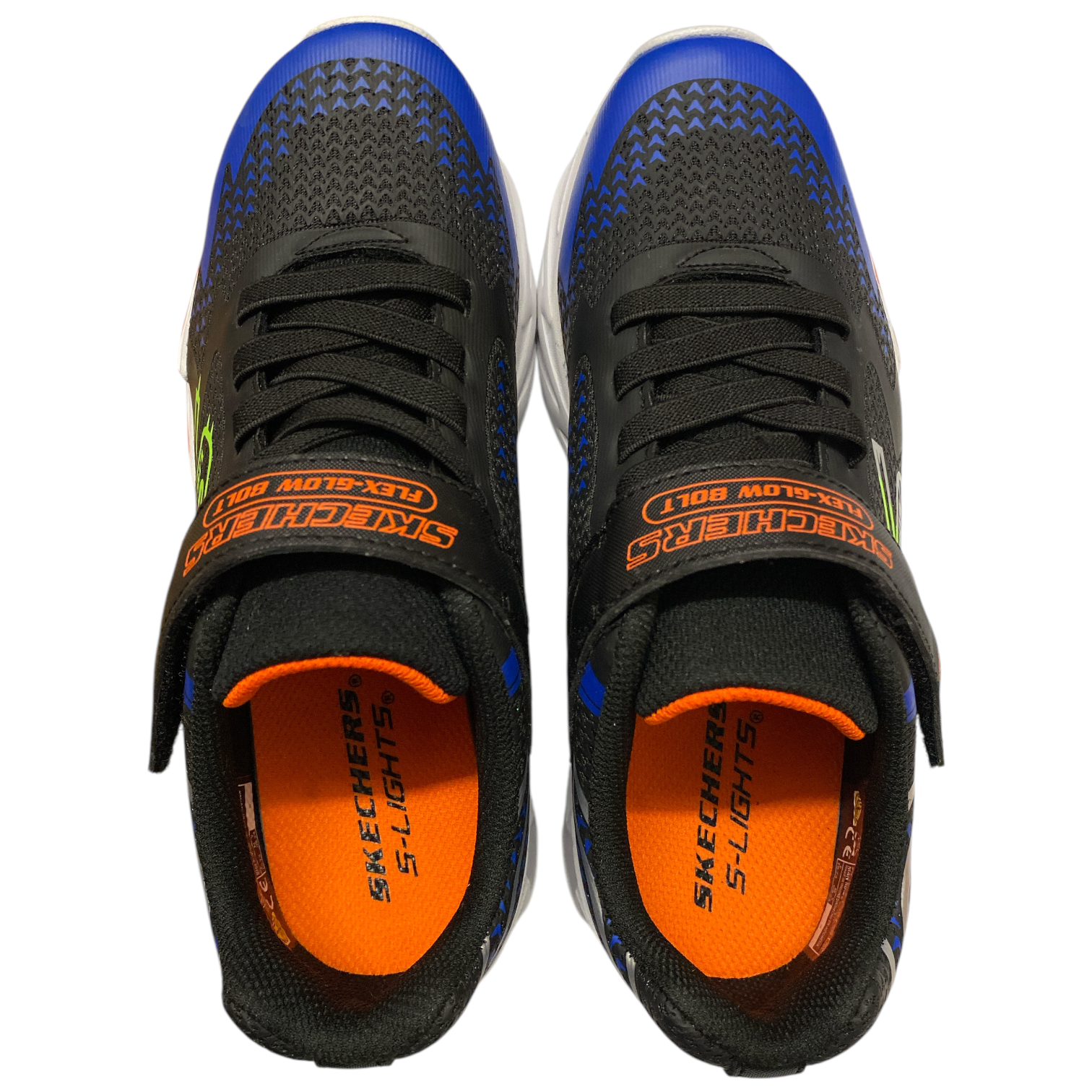 Skechers Boys Flex-Glow Bolt Light-Up Stretch Laced Sneaker