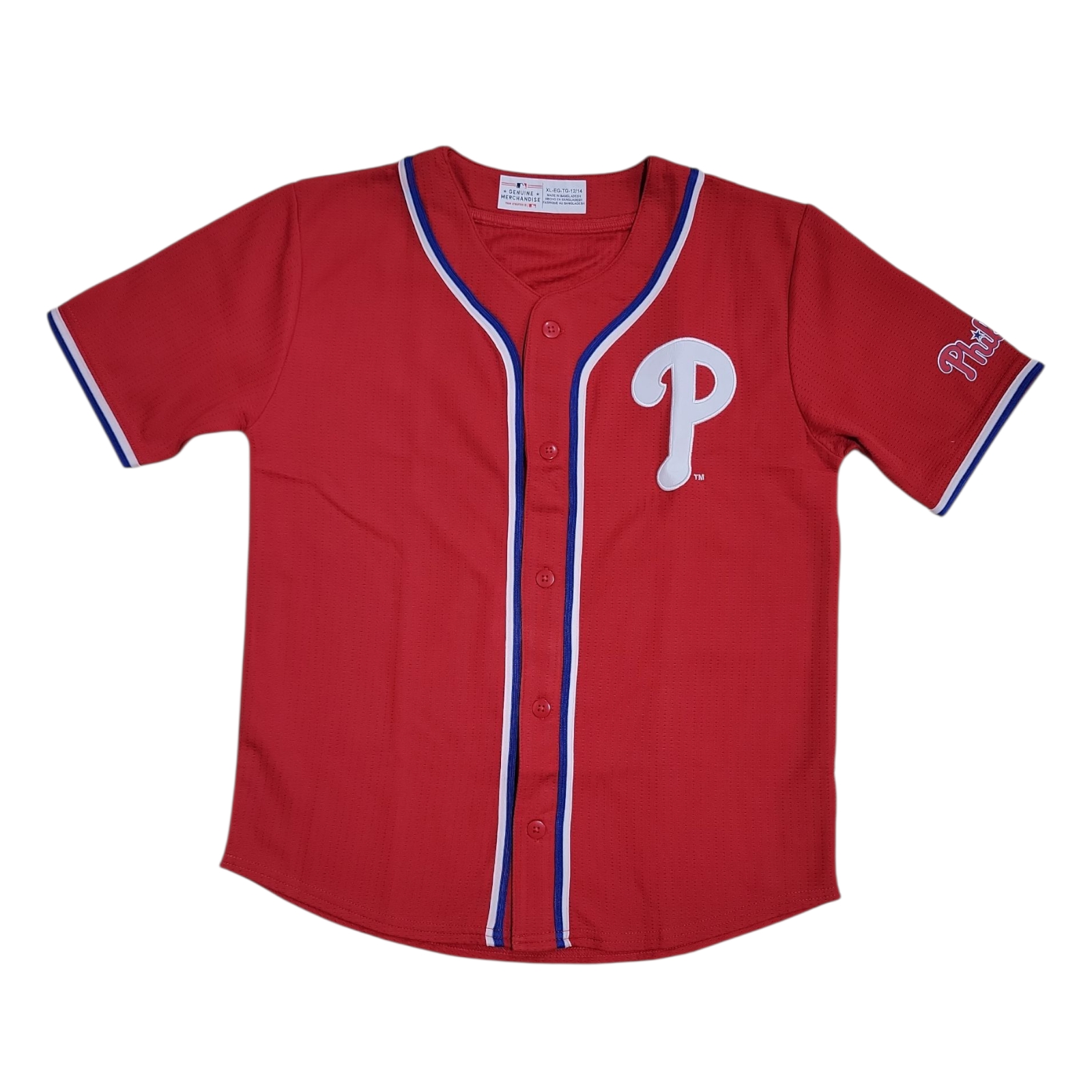 MLB Unisex Youth Easy Care Button Closure Short Sleeve Jersey - Picture 3 of 4