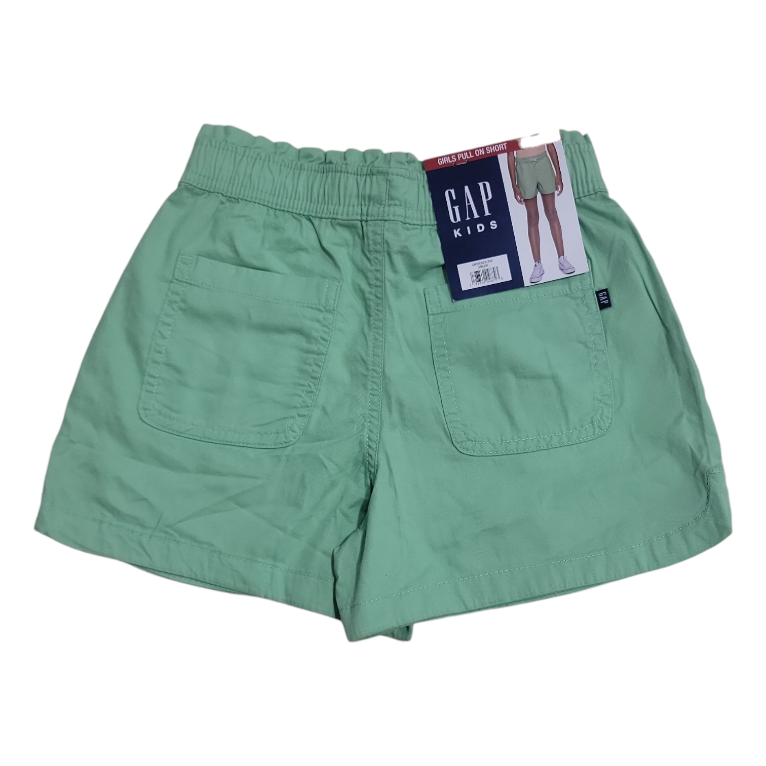 Gap Kids Girl's Pull-On Cotton Short, Drawstring Paper Bag Waist, Dolphin Hem - Picture 3 of 7