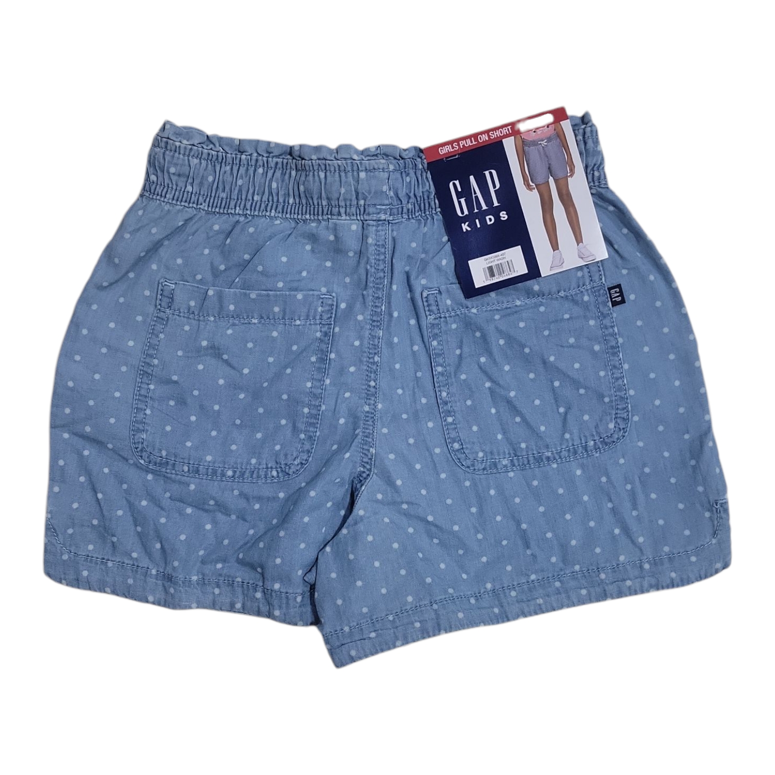 Gap Kids Girl's Pull-On Cotton Short, Drawstring Paper Bag Waist, Dolphin Hem - Picture 5 of 7