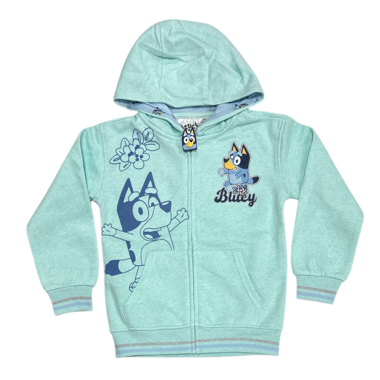 Licensed Girl’s Character Full Zip Lightweight Hoodie with Pockets
