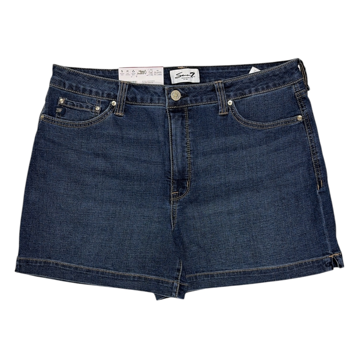 Seven7 Women’s High Rise Relaxed Fit 5 Pocket Denim Weekend Short