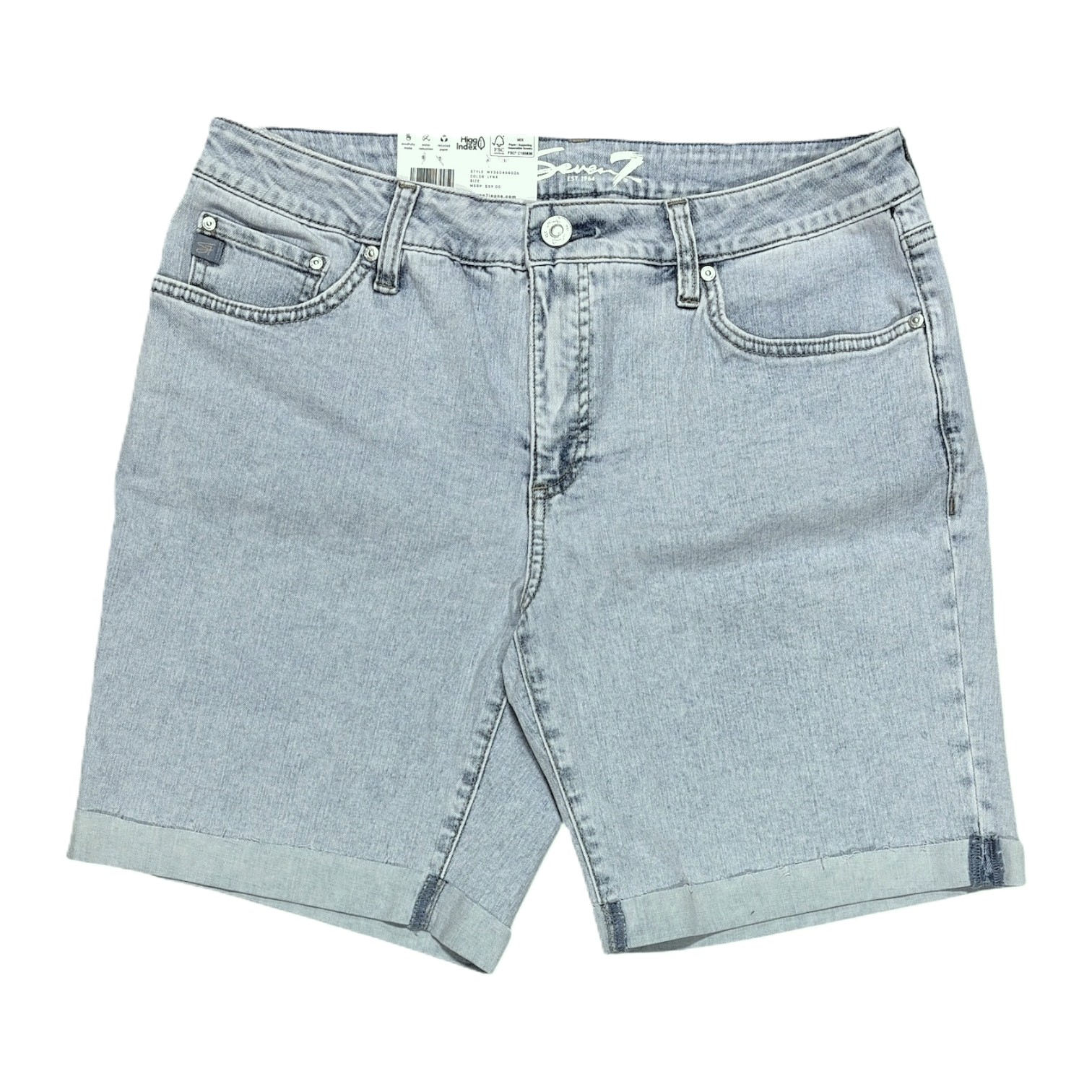 Seven7 Women’s Relaxed Fit Mid Rise Stretch Denim Bermuda Short