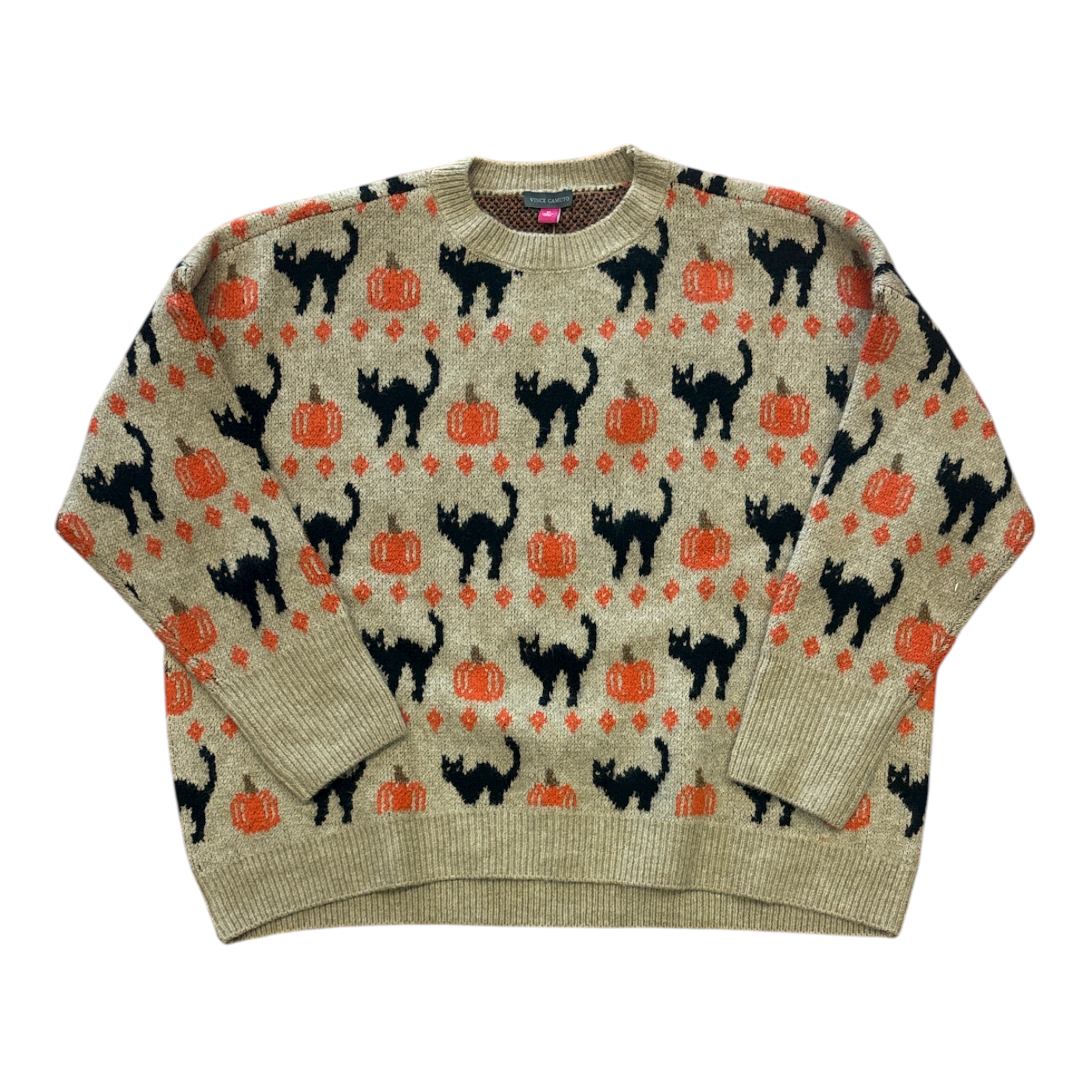 Vince Camuto Women's Knitted Long Sleeve Pullover Halloween Sweater