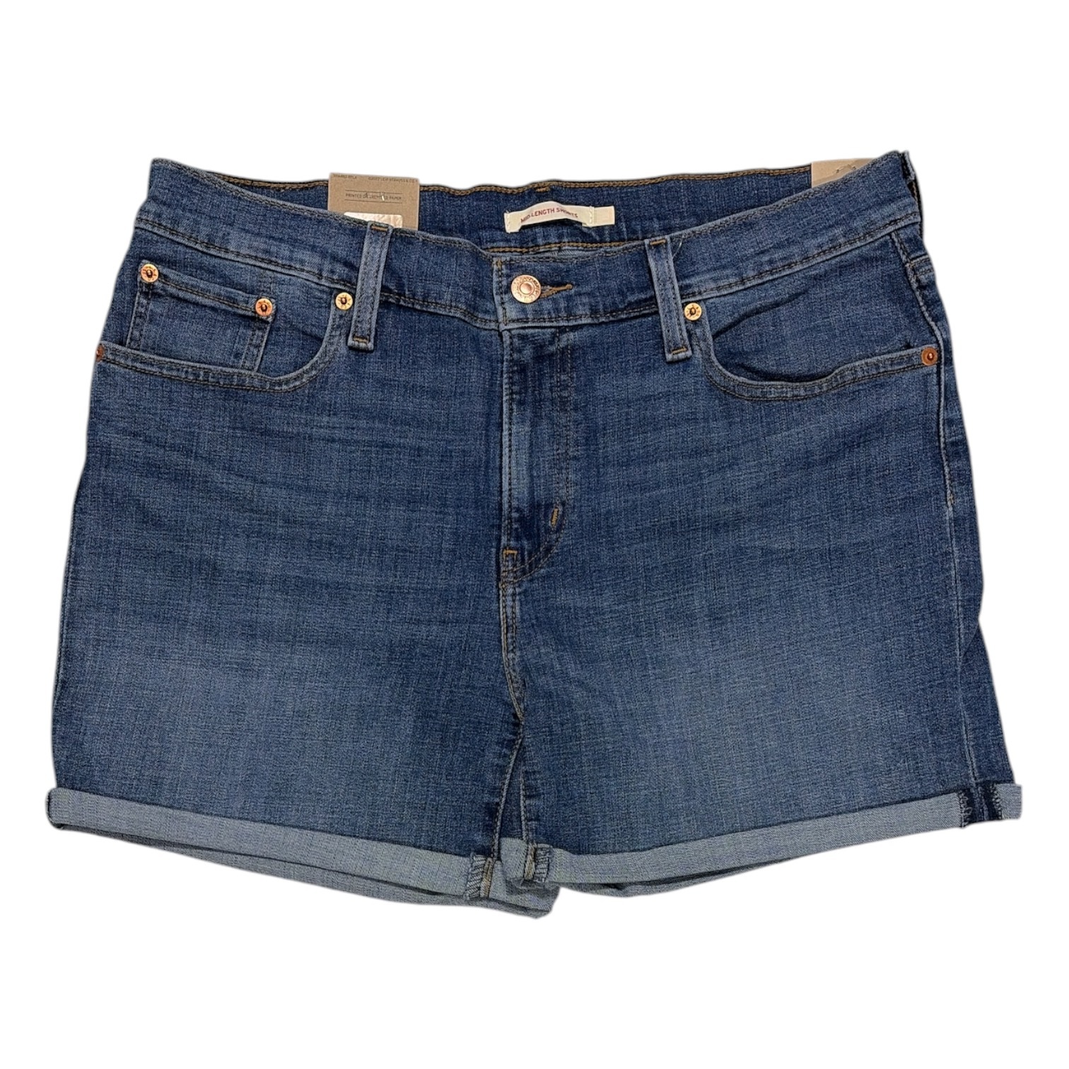 Levi’s Women’s Mid-Length Slim Fit 5 Pocket Stretch Denim Short