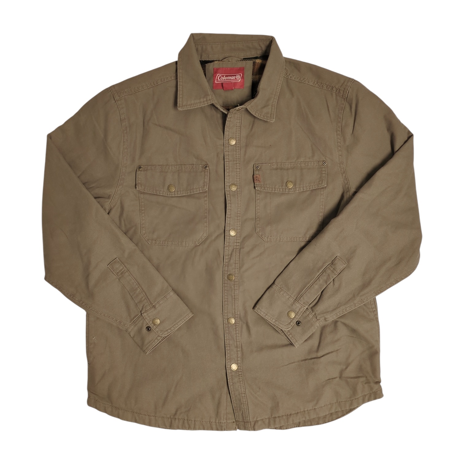 Coleman Men's Fleece Lined Snap Closure Canvas Shirt Jacket