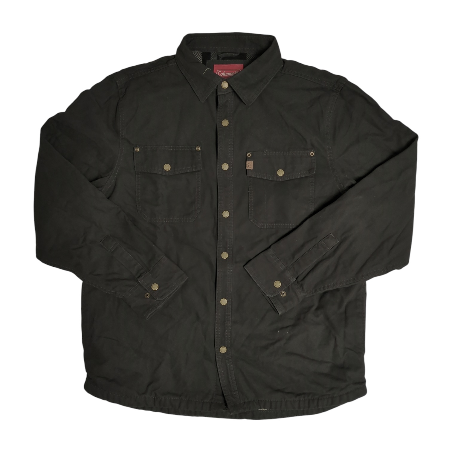Coleman Men’s Fleece Lined Snap Closure Canvas Shirt Jacket
