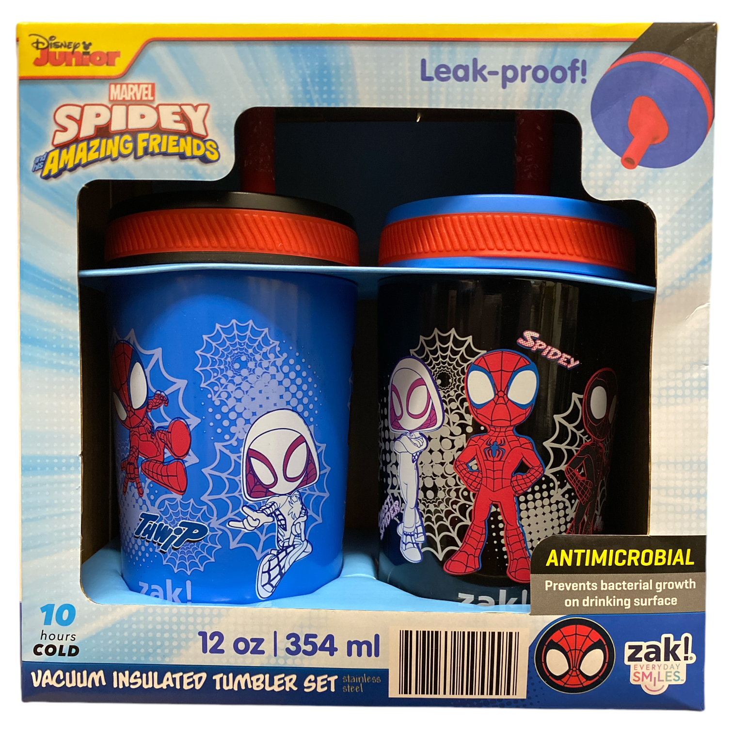 Zak Designs, 12 унций. Набор стаканов с вакуумной изоляцией из нержавеющей стали.