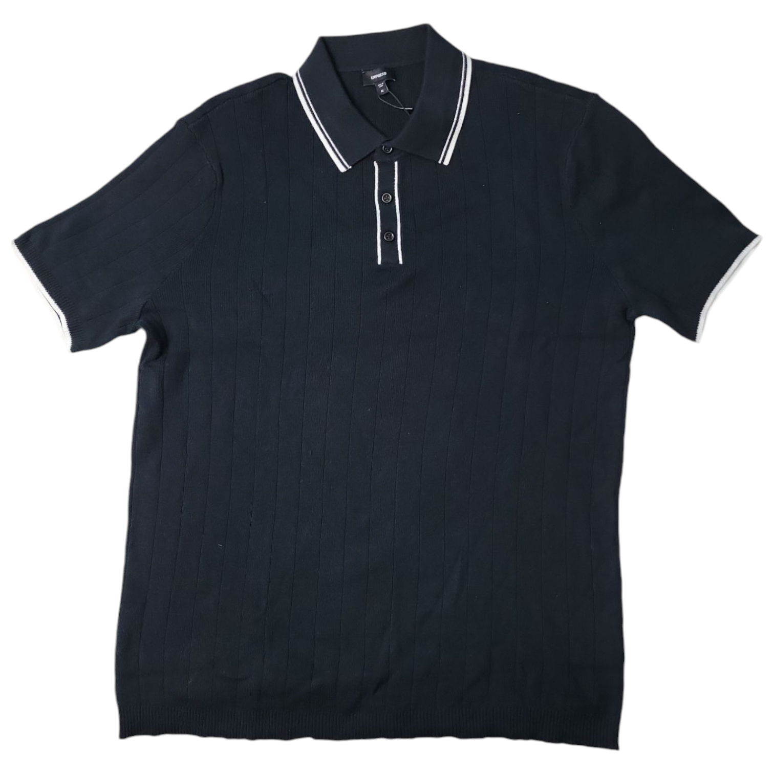 Express Men's Short Sleeve 3 Buttons Collared Sweater Polo - Picture 4 of 9