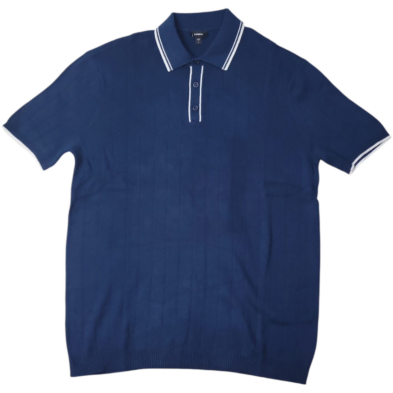 Express Men's Short Sleeve 3 Buttons Collared Sweater Polo - Picture 6 of 9