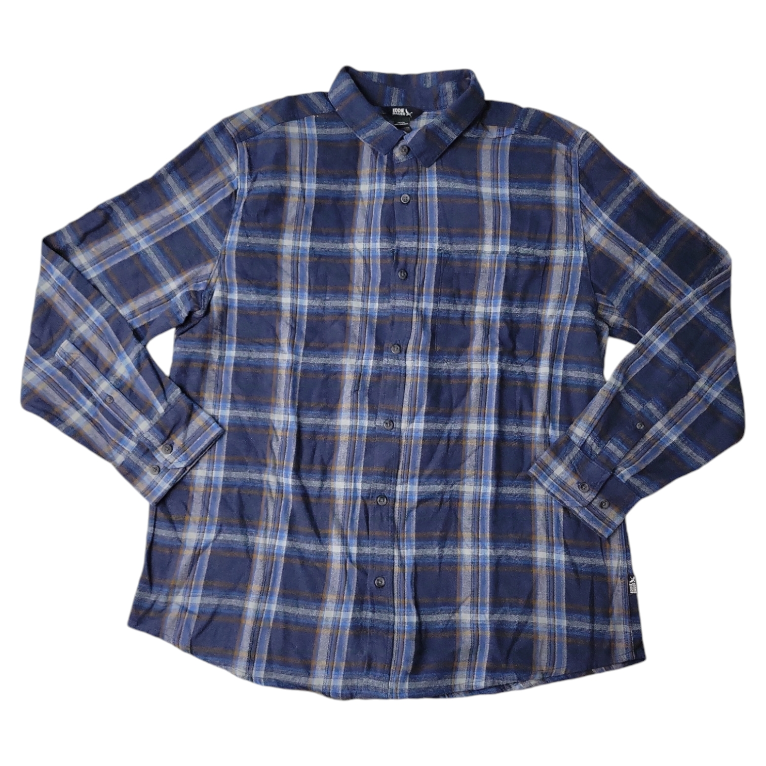 Eddie Bauer Men's 100% Cotton Easy Care Warm Brushed Twill Flannel Shirt - Picture 4 of 11