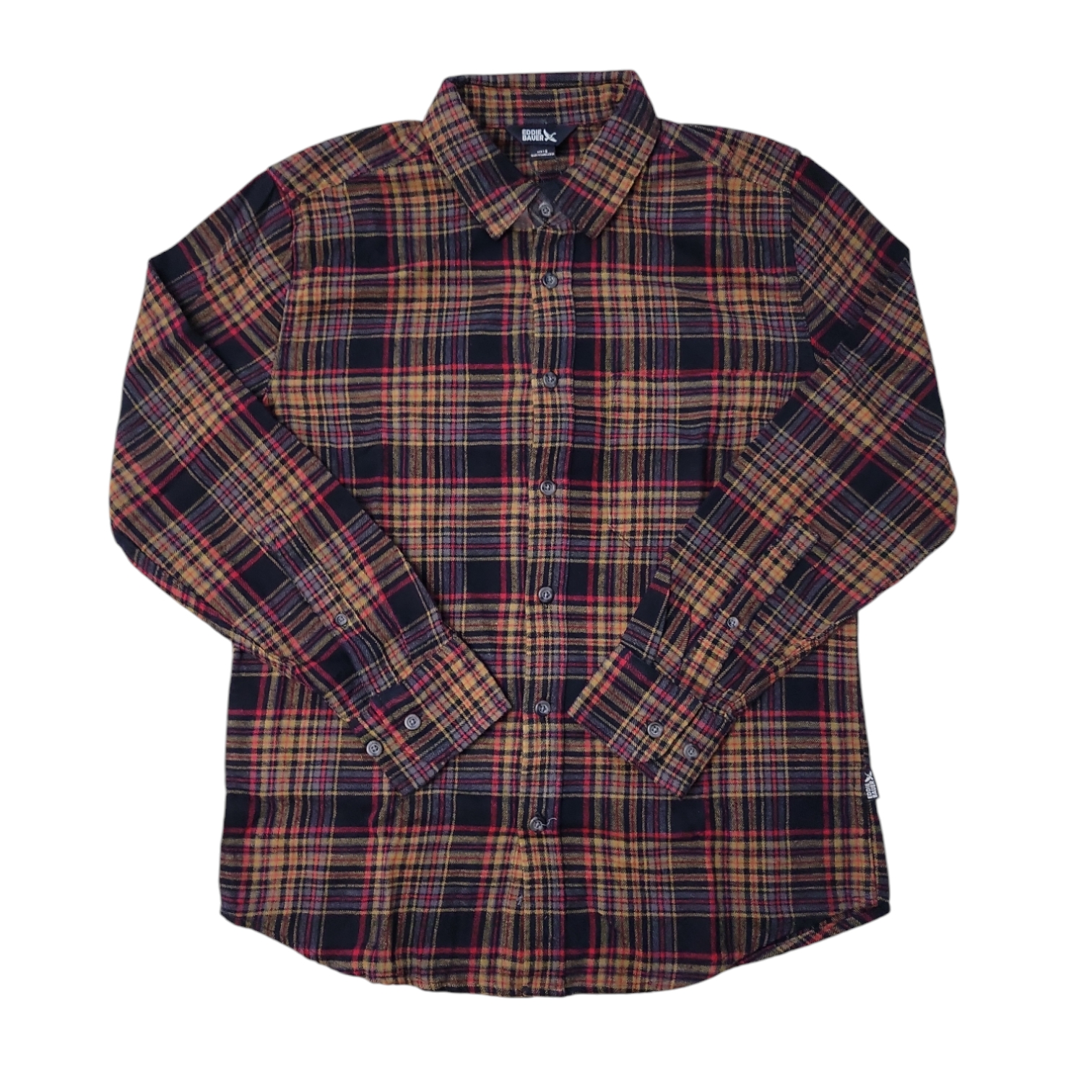Eddie Bauer Men's 100% Cotton Easy Care Warm Brushed Twill Flannel Shirt - Picture 8 of 11