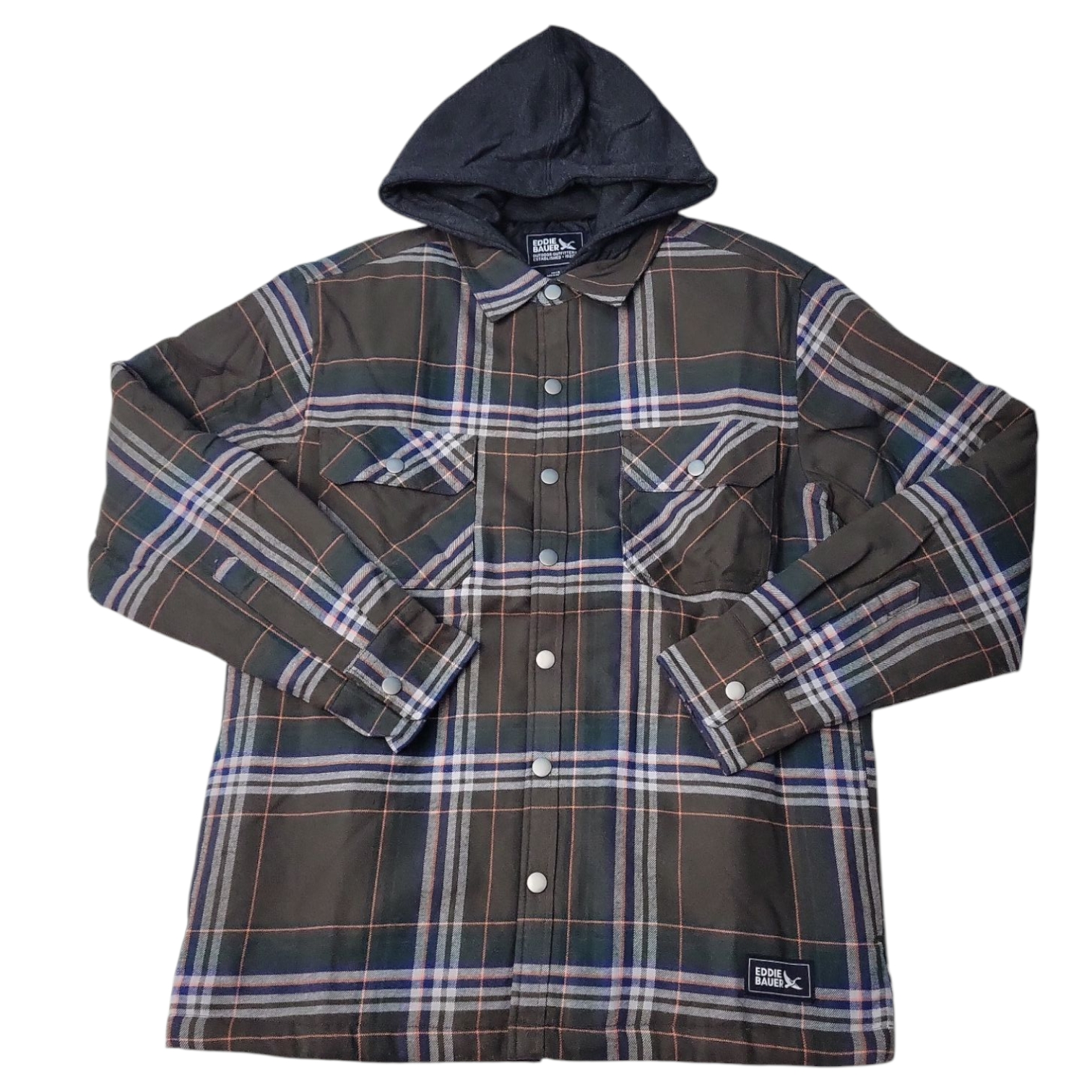 Eddie Bauer Men's Pockets Full-Zip Fleece Hooded Shacket - Picture 9 of 10