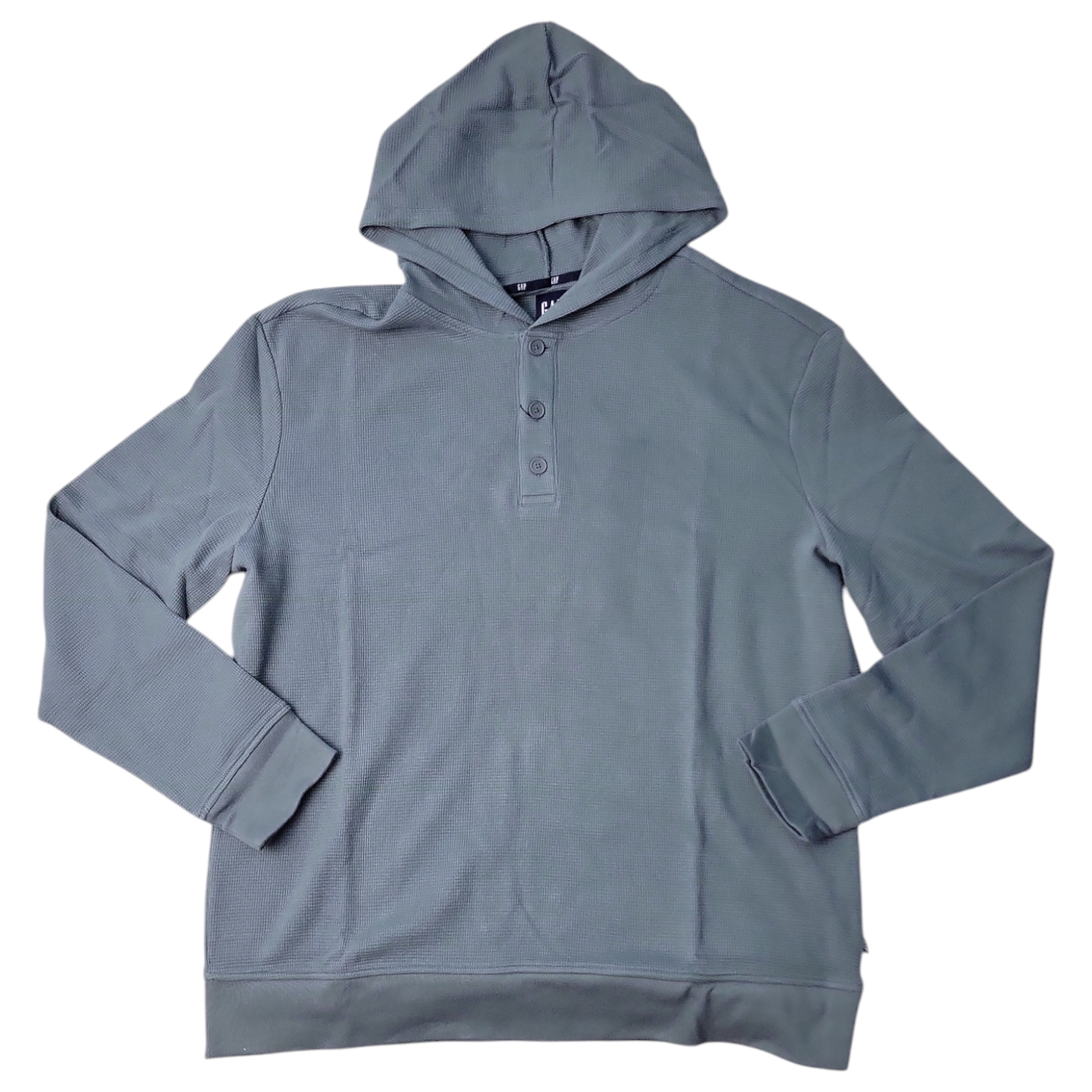 Gap Men's Relaxed Fit Super Soft Waffle Henley Hoodie - Picture 10 of 10