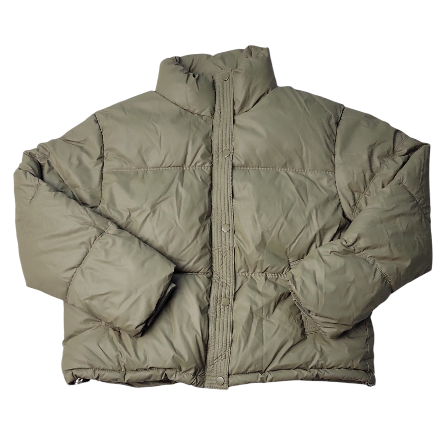 Express Women's Snap Buttons Cropped Puffer Jacket - Picture 7 of 10