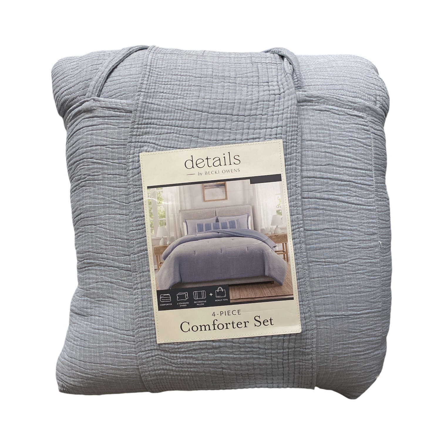 детали от Becki Owens Комплект постельного белья Matelasse из 4 предметов в полоску Cherie от Becki Owens