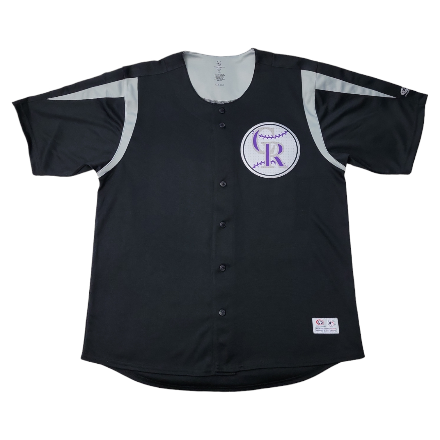 Maglia manica corta True Fan uomo squadra MLB stampata con bottoni - Foto 3 di 4