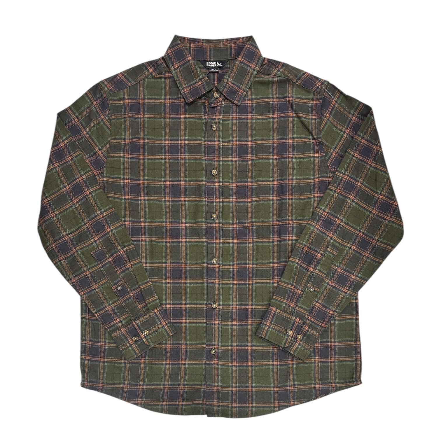 Eddie Bauer Men's Lightweight Button Down Classic Plaid Flannel Shirt