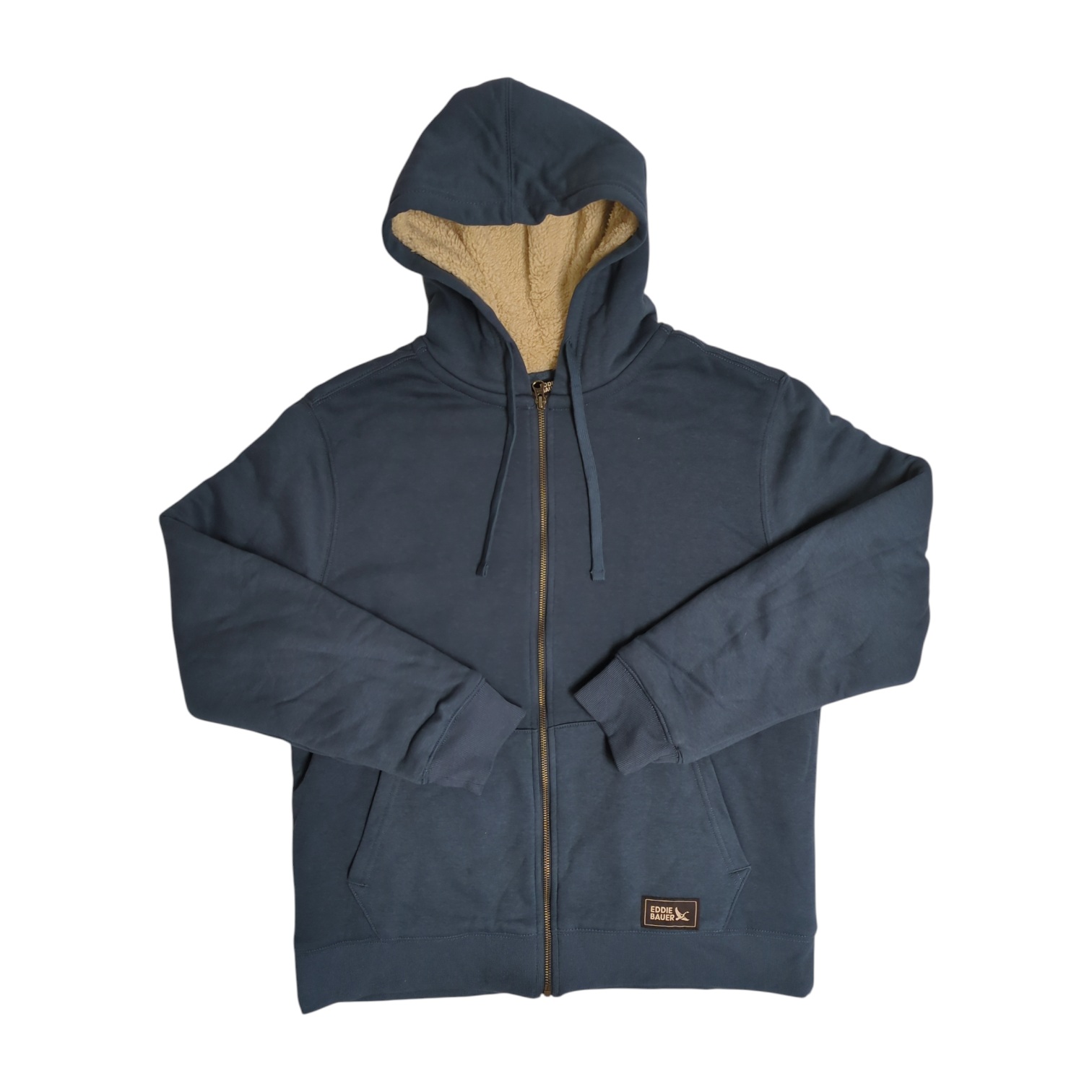 Eddie Bauer Men’s Faux Shearling Lined Relaxed Fit Full Zip Hoodie