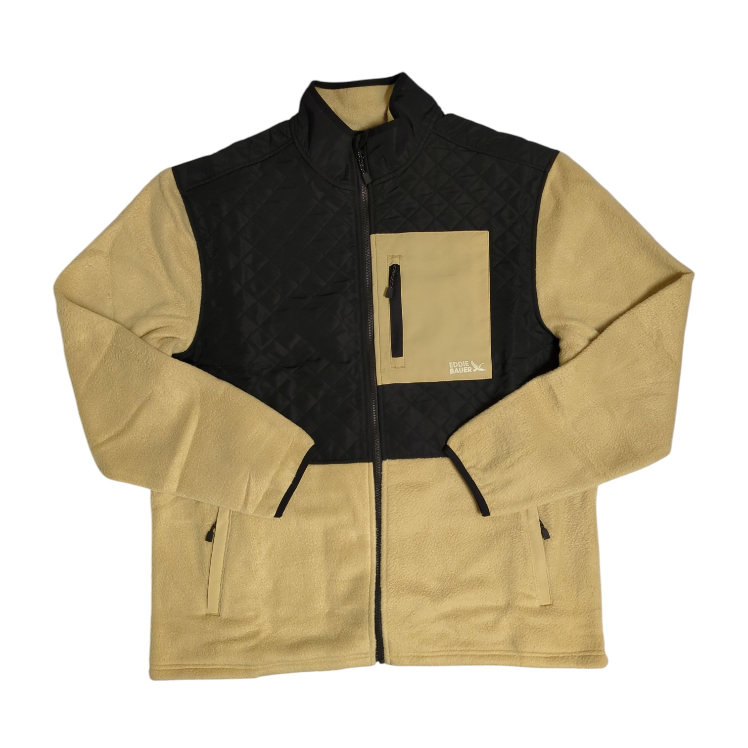 Eddie Bauer Men's Mixed Media Regular Fit Full Zip Fleece Jacket