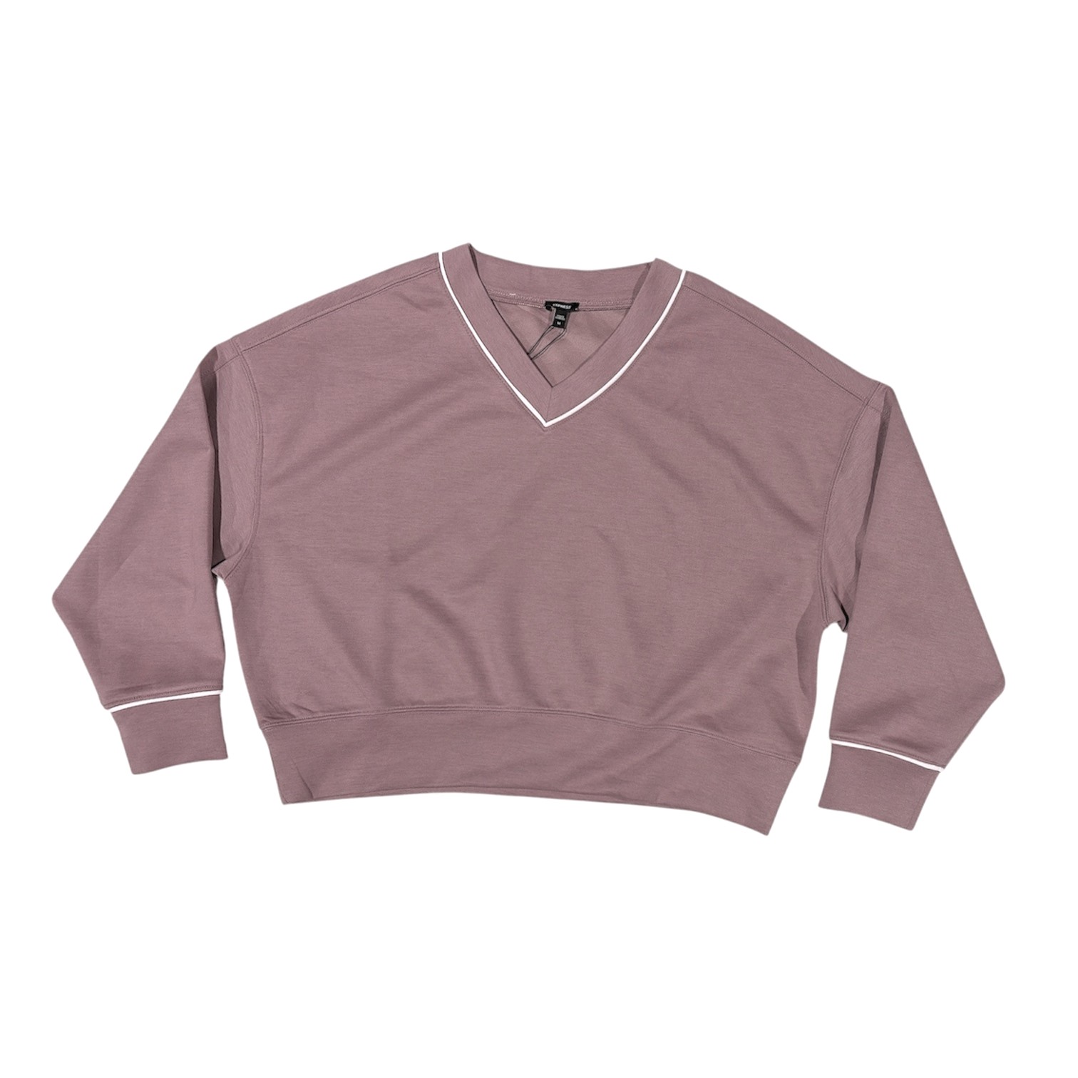 Express Women&rsquo;s Soft Double Knit Losse Fit V-Neck Pullover Sweatshirt