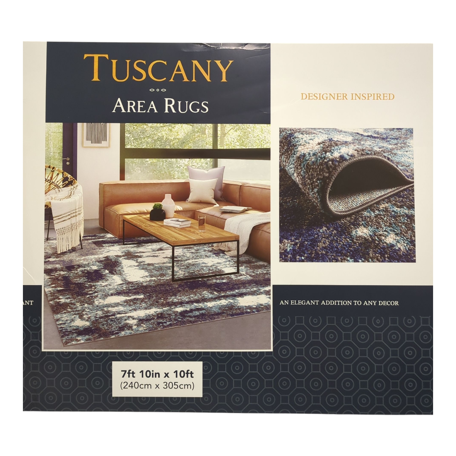 Gertmenian Tuscany Patterned Stain Resistant & Durable Area Rug, 94″x120″