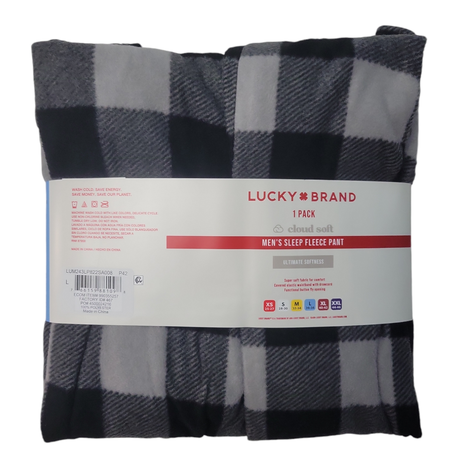 Pantalón polar súper suave para dormir con bolsillos laterales Lucky Brand para hombre - Imagen 7 de 10