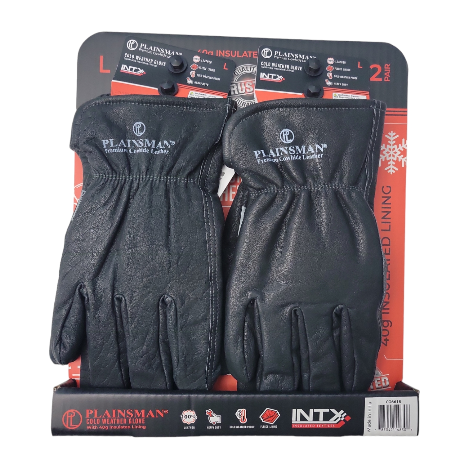 Плотная, устойчивая к холодным погодным условиям работа из воловьей кожи на флисовой подкладке Plainsman