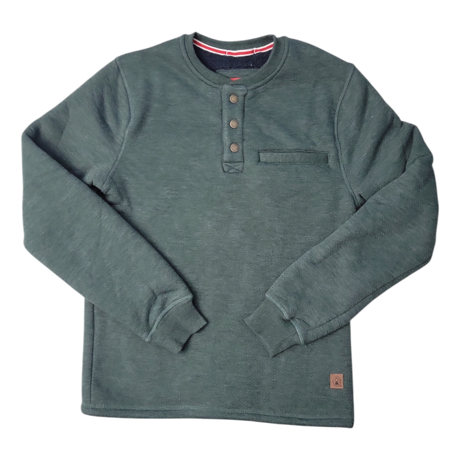Coleman Men's Warm Sherpa Lined Secure Chest Pocket Henley Sweatshirt - Imagen 6 de 7