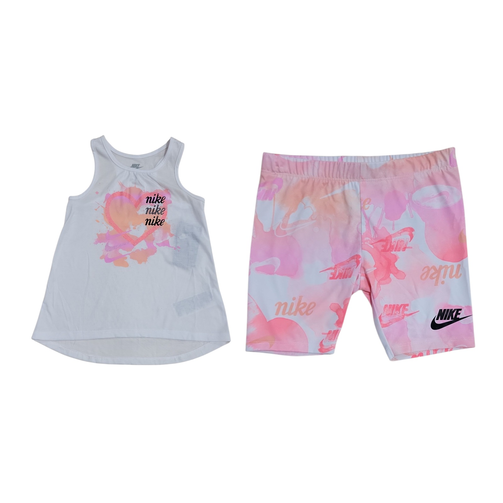 Nike Girl's Elastic Waist Comfortable Lightweight Tank & Short 2 Piece Set
