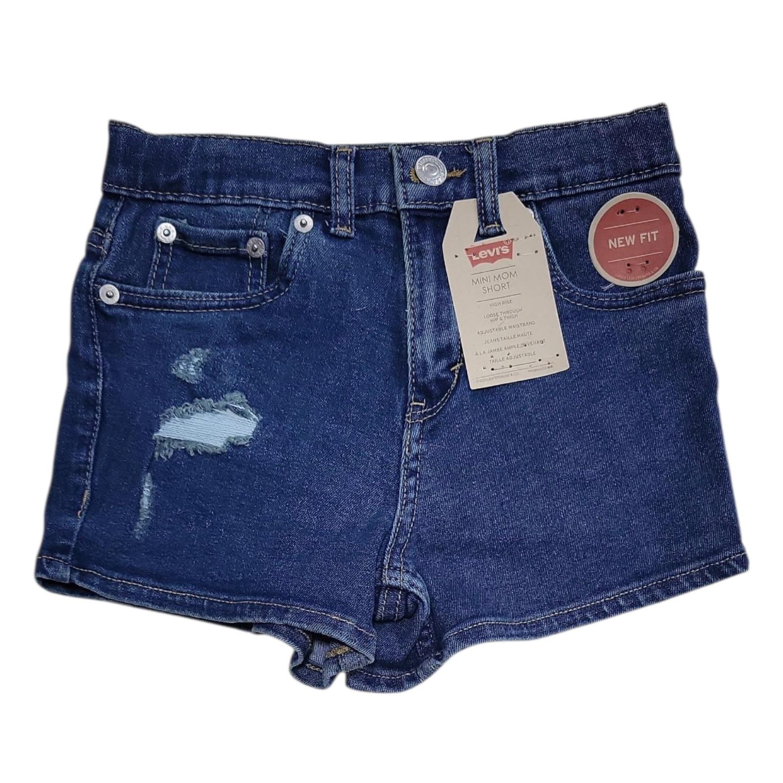 Levi's High Rise Adjustable Waistband Stretch Mini Mom Shorts - Picture 3 of 4