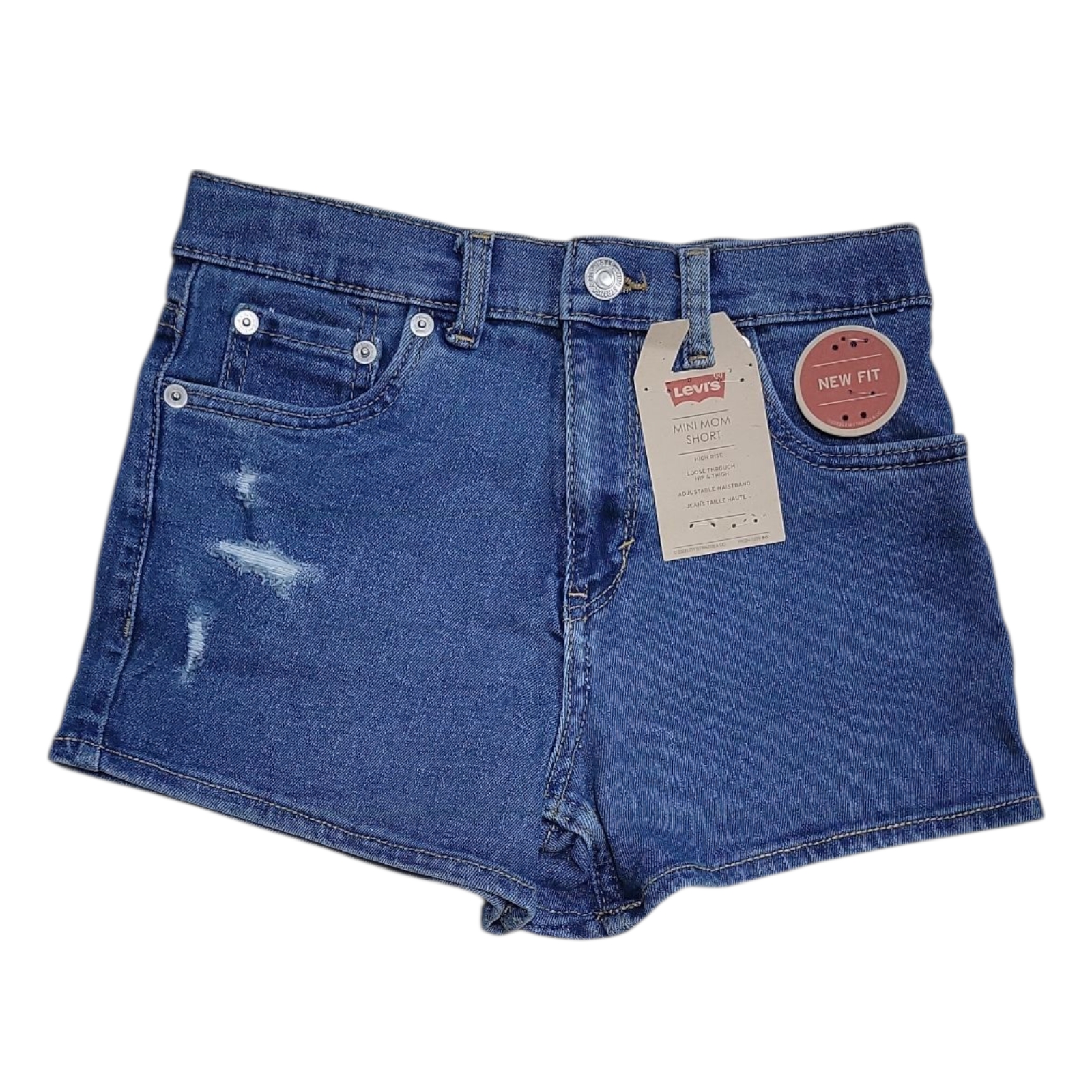 Levi's High Rise Adjustable Waistband Stretch Mini Mom Shorts - Picture 4 of 4