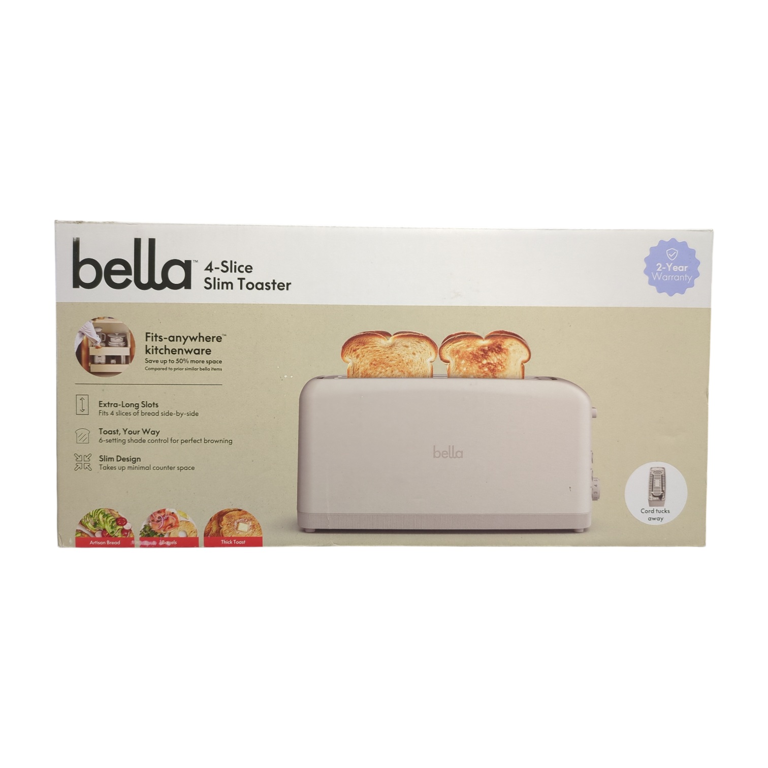 Bella 4-Slice Extra-Wide Slot Slim Toaster