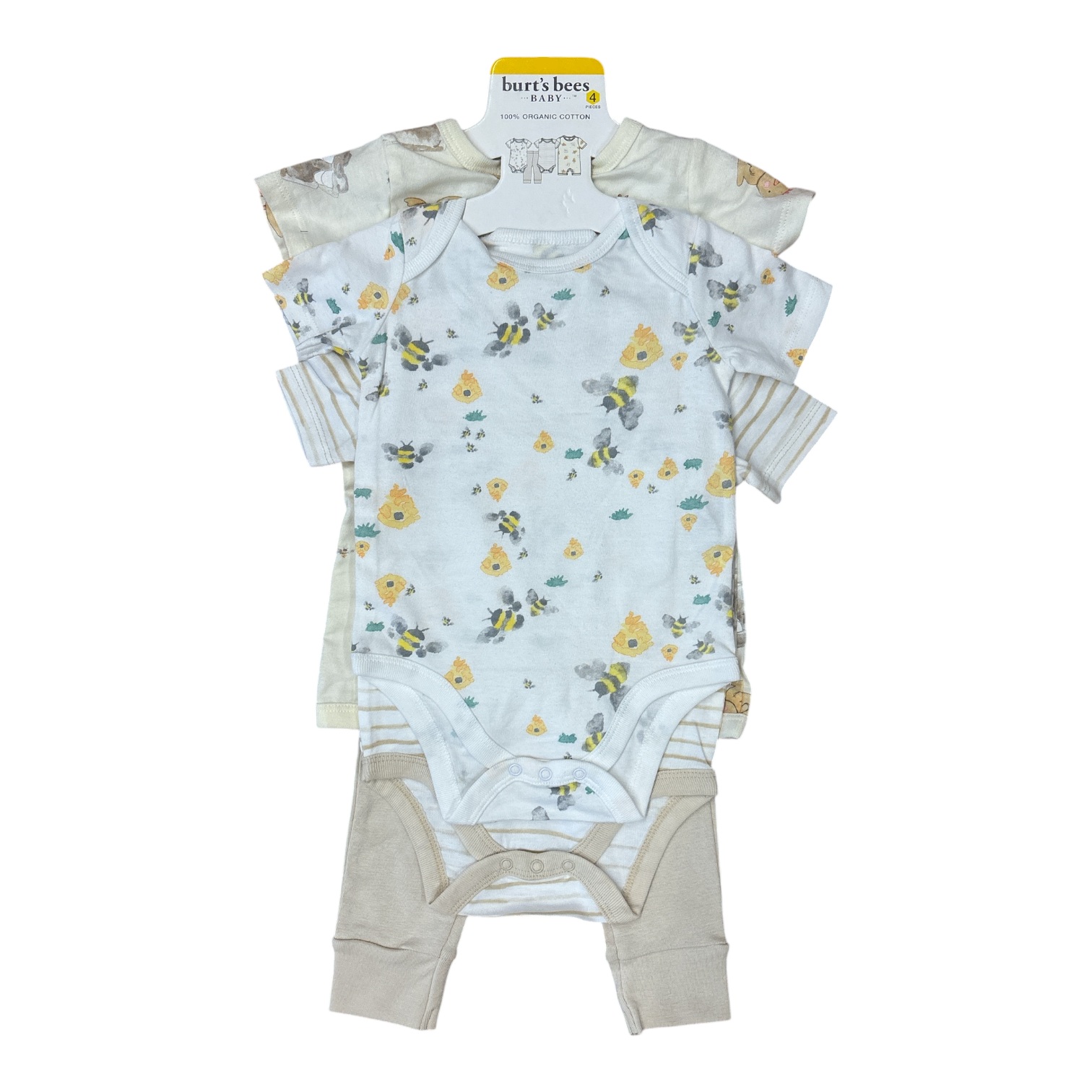 Burt's Bees Baby Toddler Girl Organic Cotton 4 Piece Playwear Set