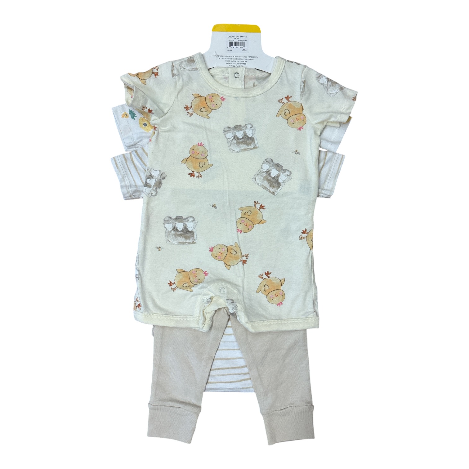 Burt's Bees Baby Toddler Girl Organic Cotton 4 Piece Playwear Set