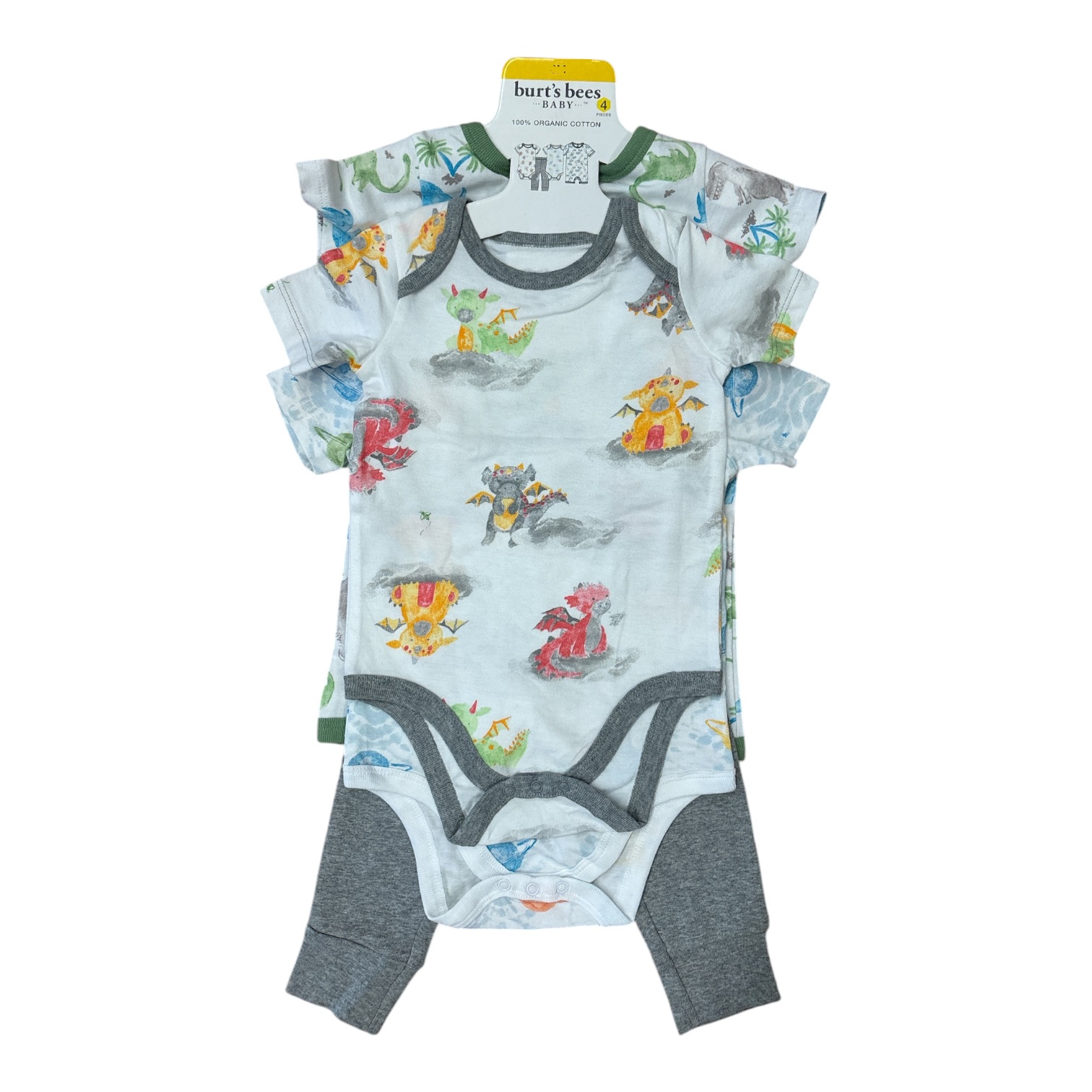 Burt's Bees Baby Toddler Boy Organic Cotton 4 Piece Playwear Set