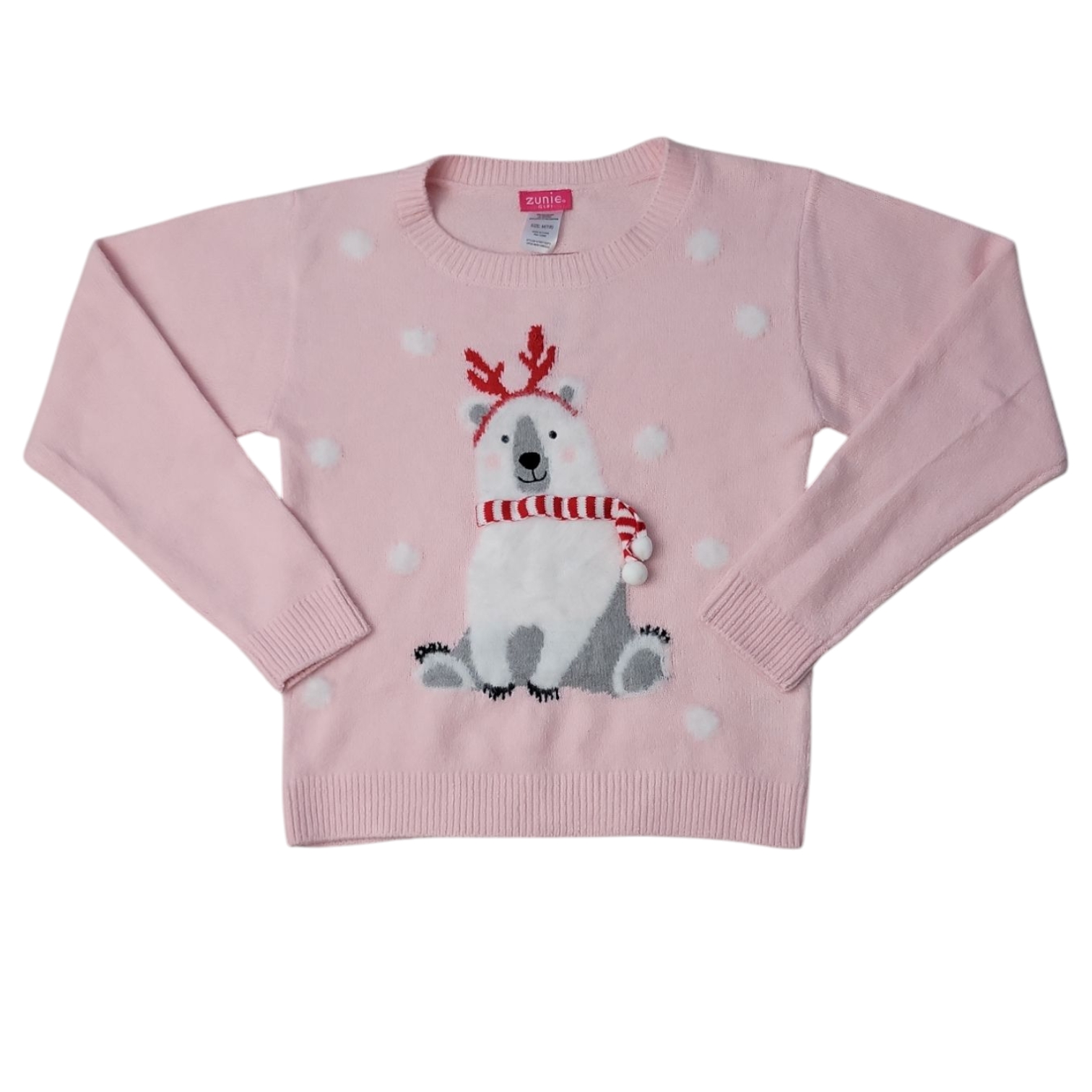 Zunie Girls Holiday Relaxed Fit Soft & Cozy Chenille Sweater - Picture 4 of 10