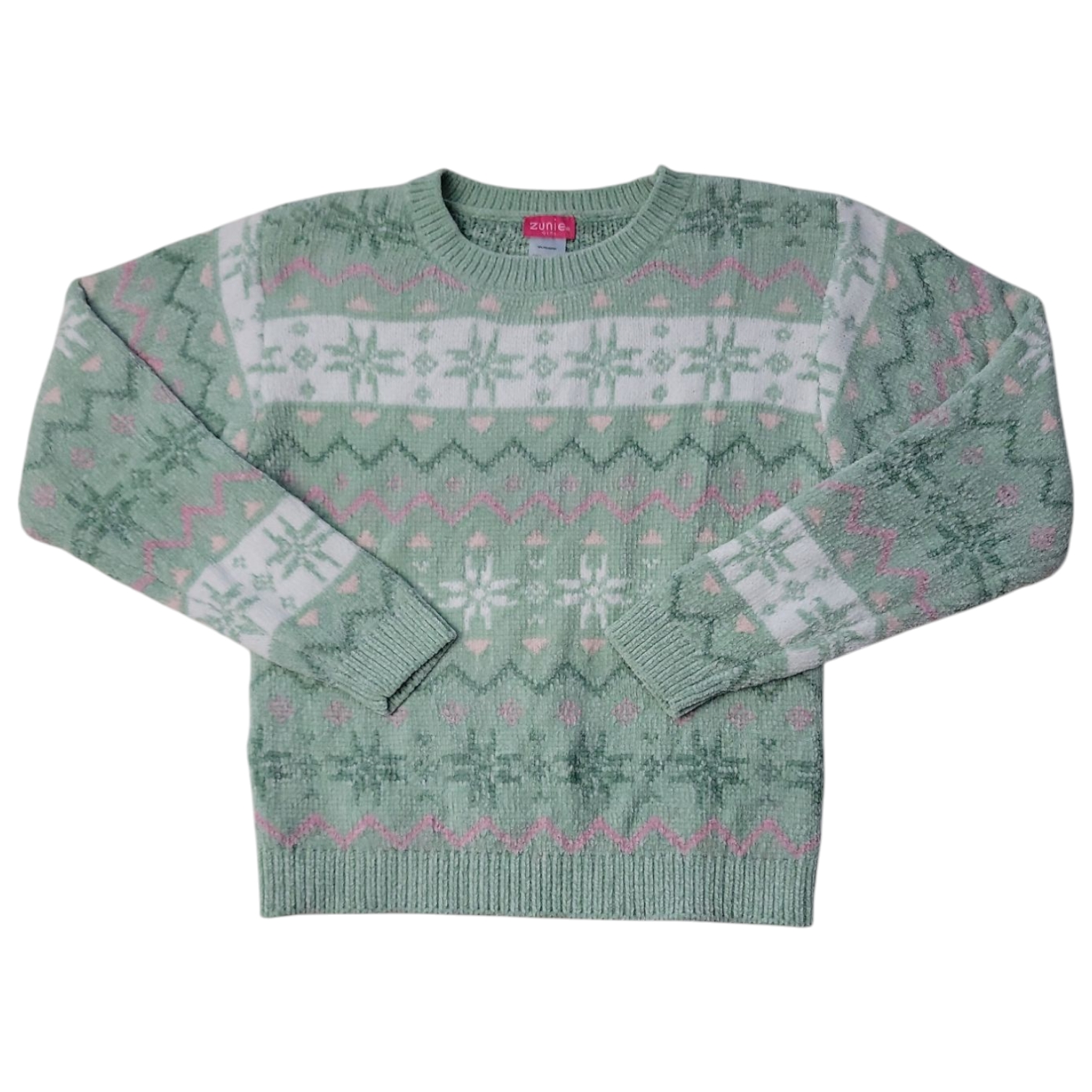 Zunie Girls Holiday Relaxed Fit Soft & Cozy Chenille Sweater - Picture 7 of 10