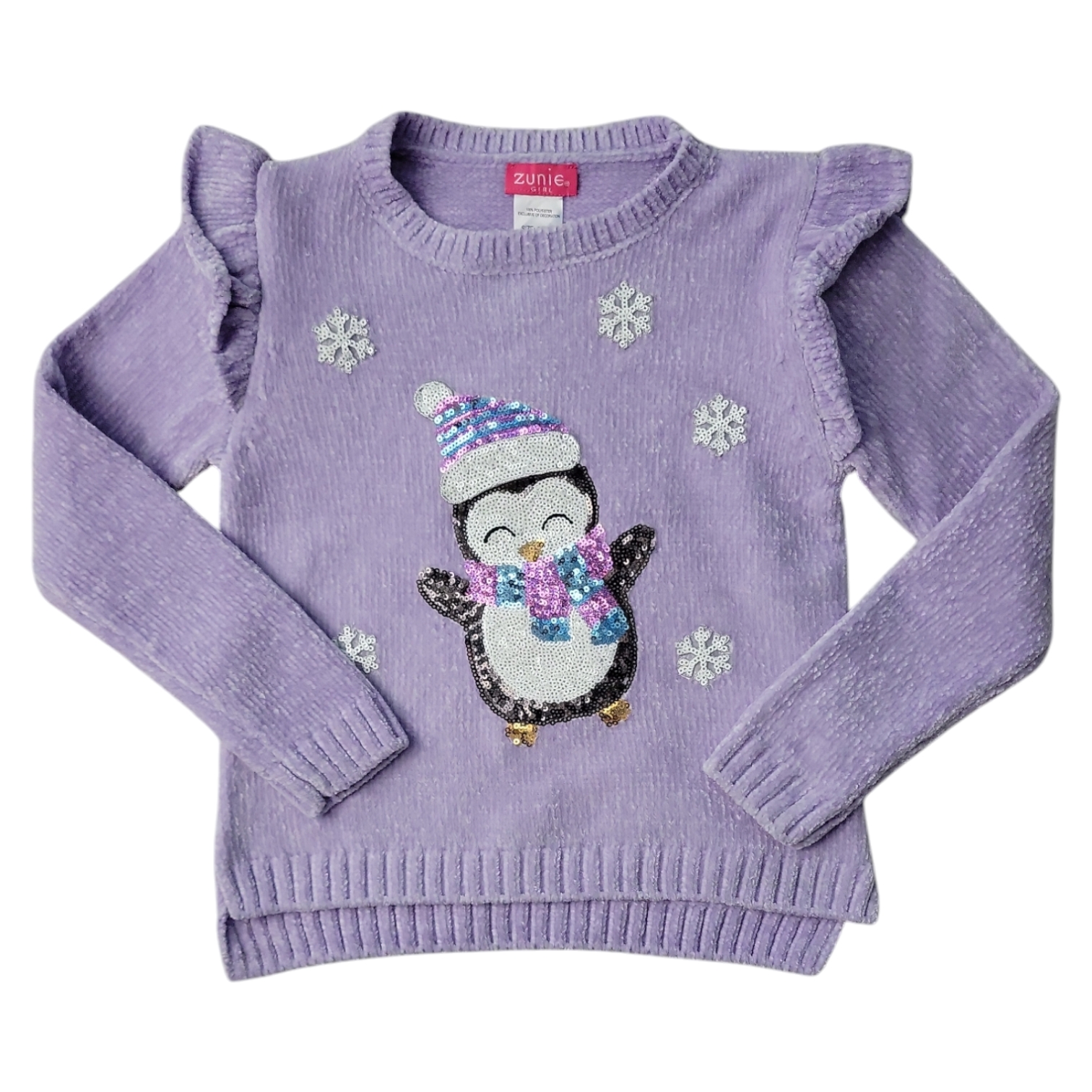 Zunie Girls Holiday Relaxed Fit Soft & Cozy Chenille Sweater - Picture 9 of 10