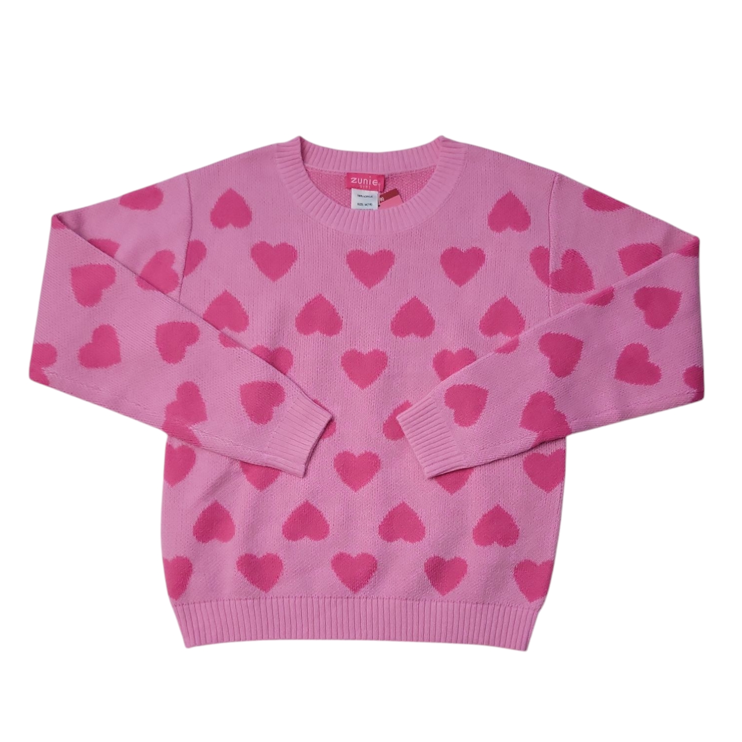 Zunie Girls Valentines Day Relaxed Fit Pullover Sweater - Picture 7 of 8