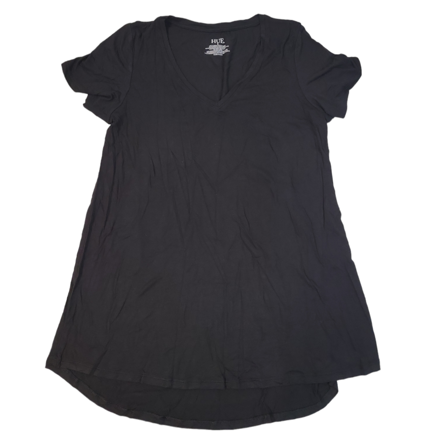 Hue Women's Short Sleeve V-Neck Super Soft Stretch Perfect Legging Tunic Tee - Picture 3 of 5
