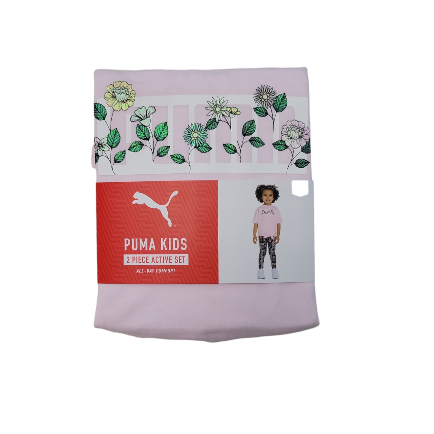 Puma Toddler Girls Active Tie Front Soft T-Shirt & Legging Set - Picture 4 of 5