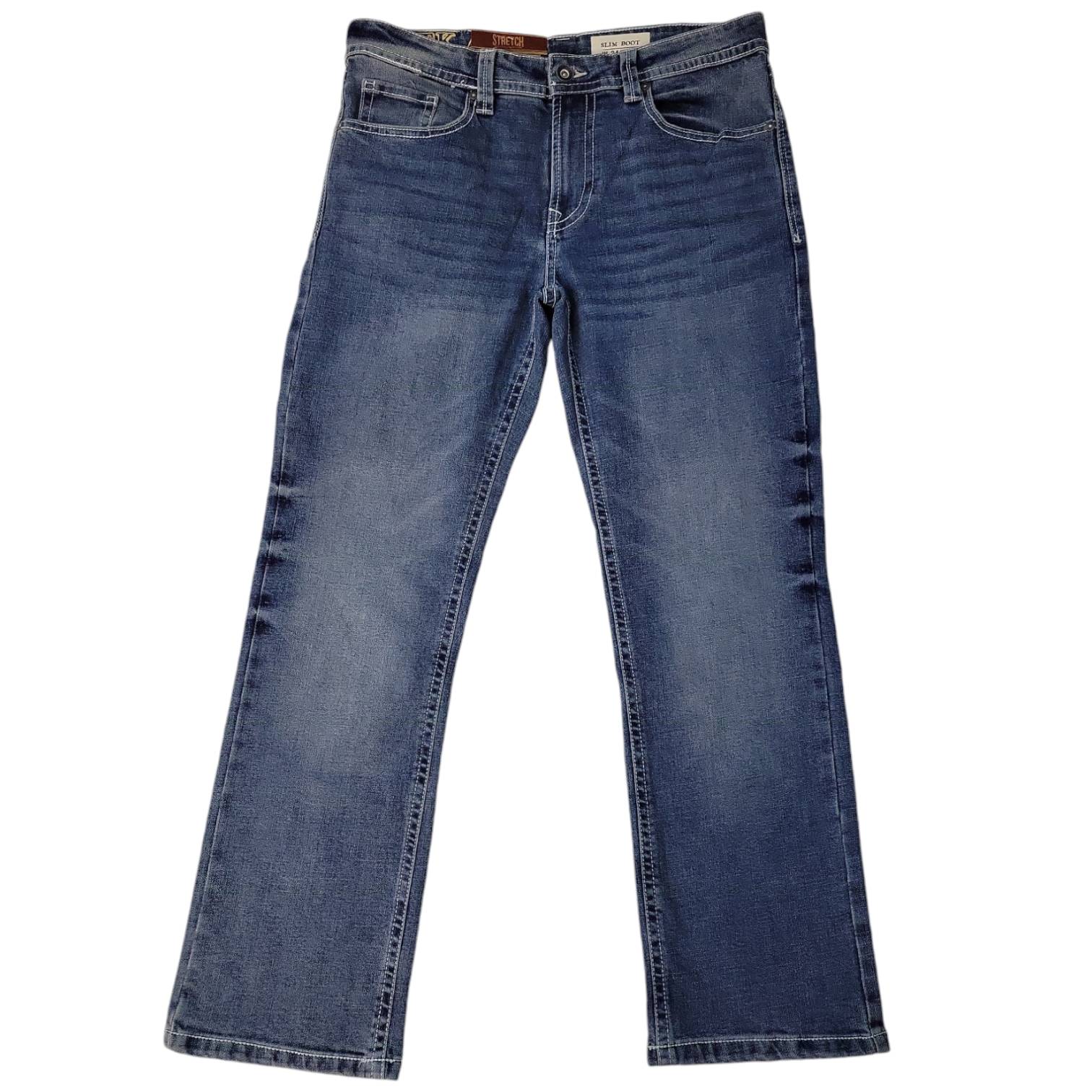 Axel Men's Slim Boot Cut Stretch Comfort Button & Zip