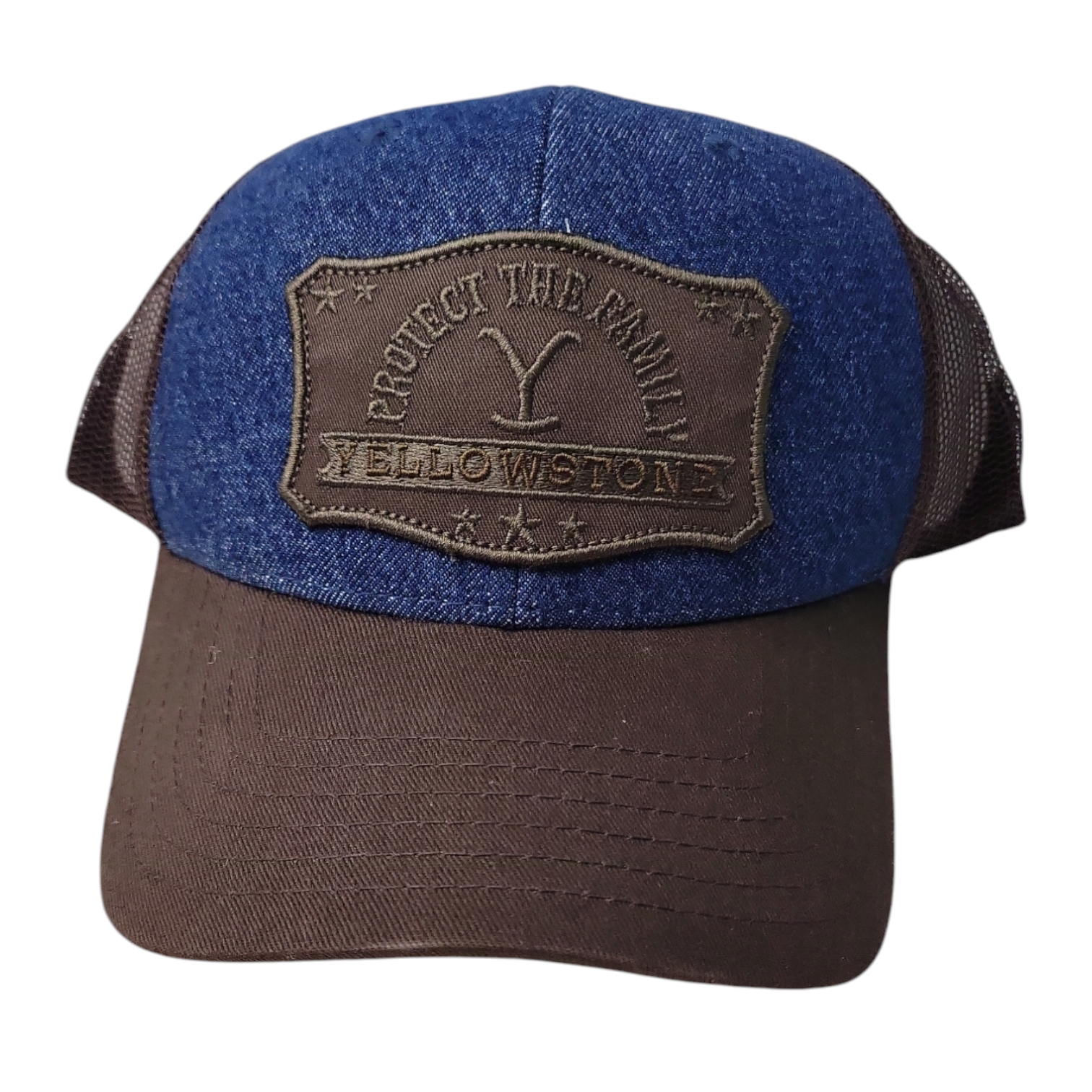 Джинсовая шляпа дальнобойщика Yellowstone с регулируемой застежкой на спине