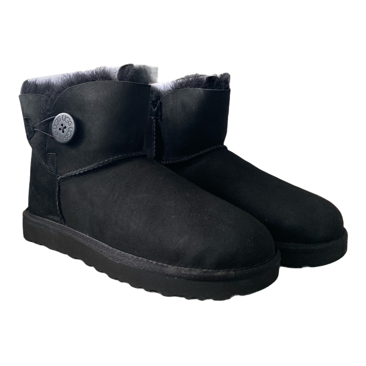 Женские ботинки UGG Mini Bailey Button II из овчины и замши с застежкой на пуговицы