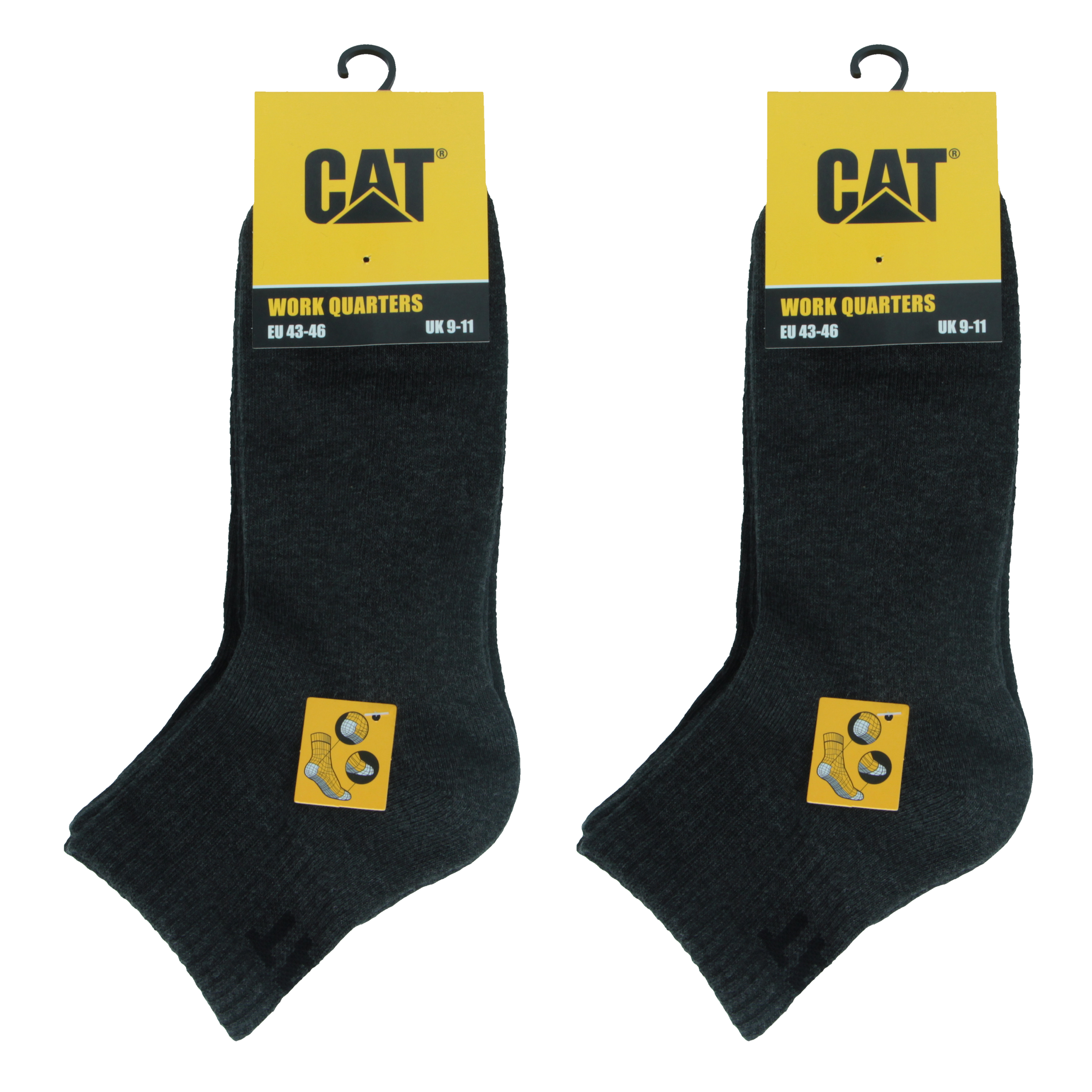 Caterpillar 6 Paia Calze Quarter Lavoro Rinforzo Punta Tallone Cotone - Imagen 7 de 9